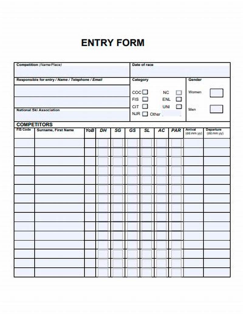 Entry Form Sample
