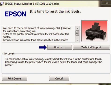 Epson L110 ink levels