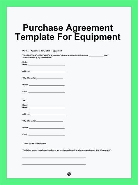 Equipment Purchase Contract Template