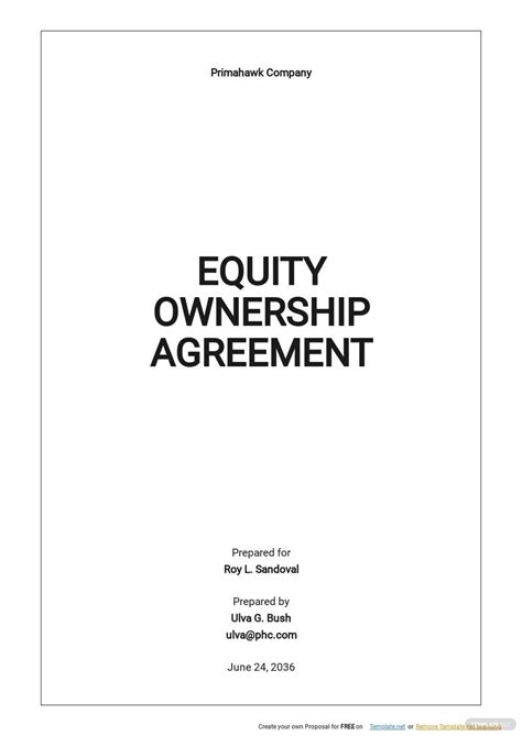 Equity Ownership Agreement Template