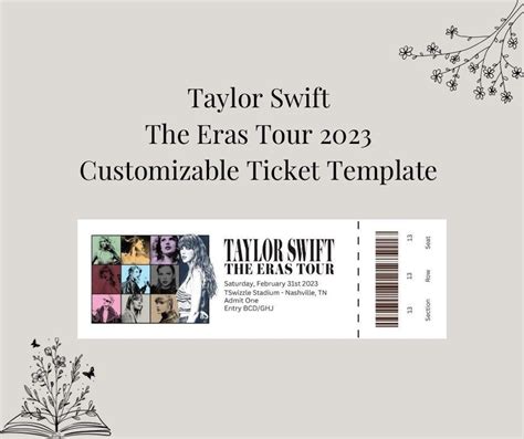 Eras Tour Ticket Template Free
