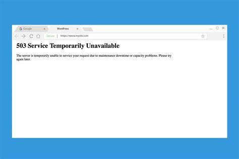 Error 503: Service Unavailable