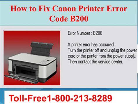 Error B200 Printer Canon