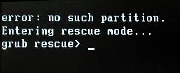 Error No Such Partition