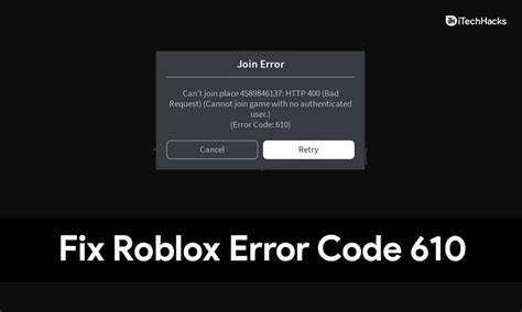Understanding Roblox Error Code 610