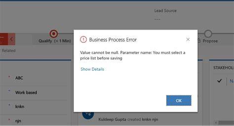 Error message