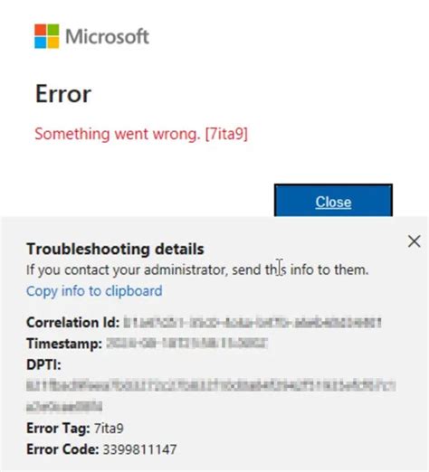 What is Error Tag 7ita9 Error Code 3399811147?