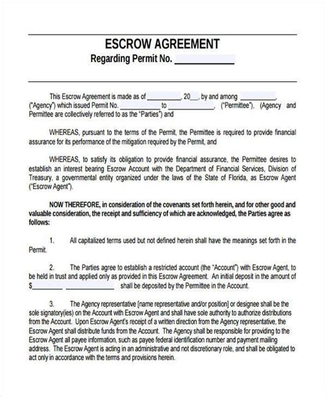 Escrow Contract Template