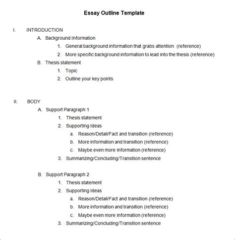 Essay Outline Template Word