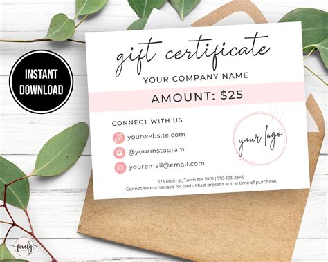 Etsy Gift Card Printable