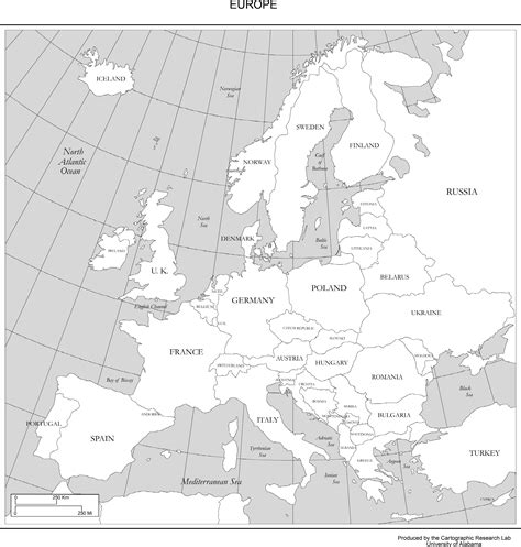 Europe Map Printable