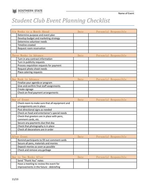Event Planning To Do List Template