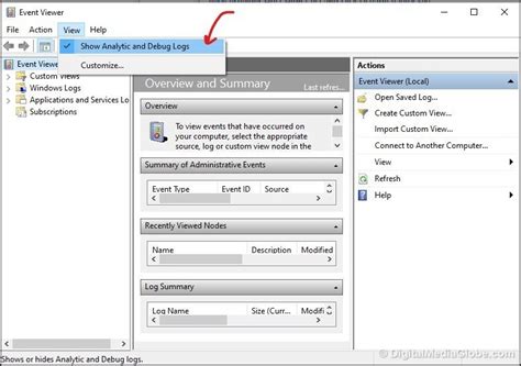 Event Viewer Show Analytic and Debug Logs