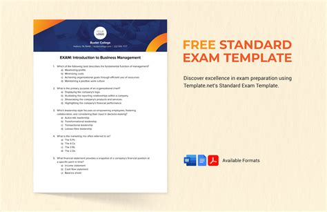 Exam Word Template