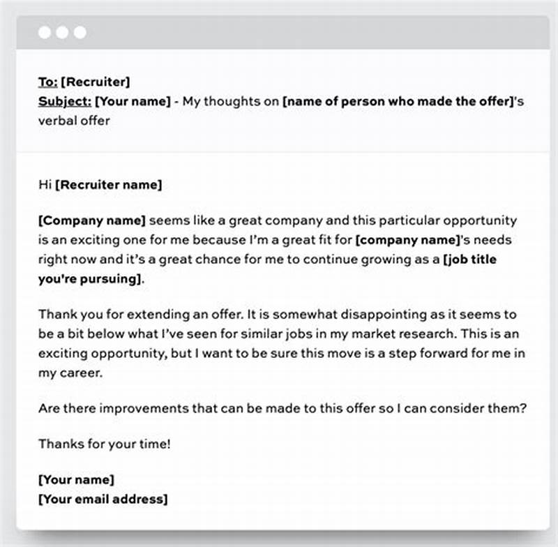 Example Email For Salary Negotiation