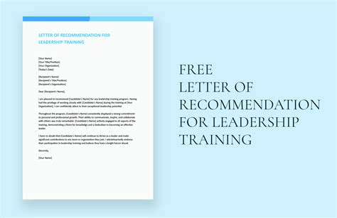 Example Letter of Recommendation for Training