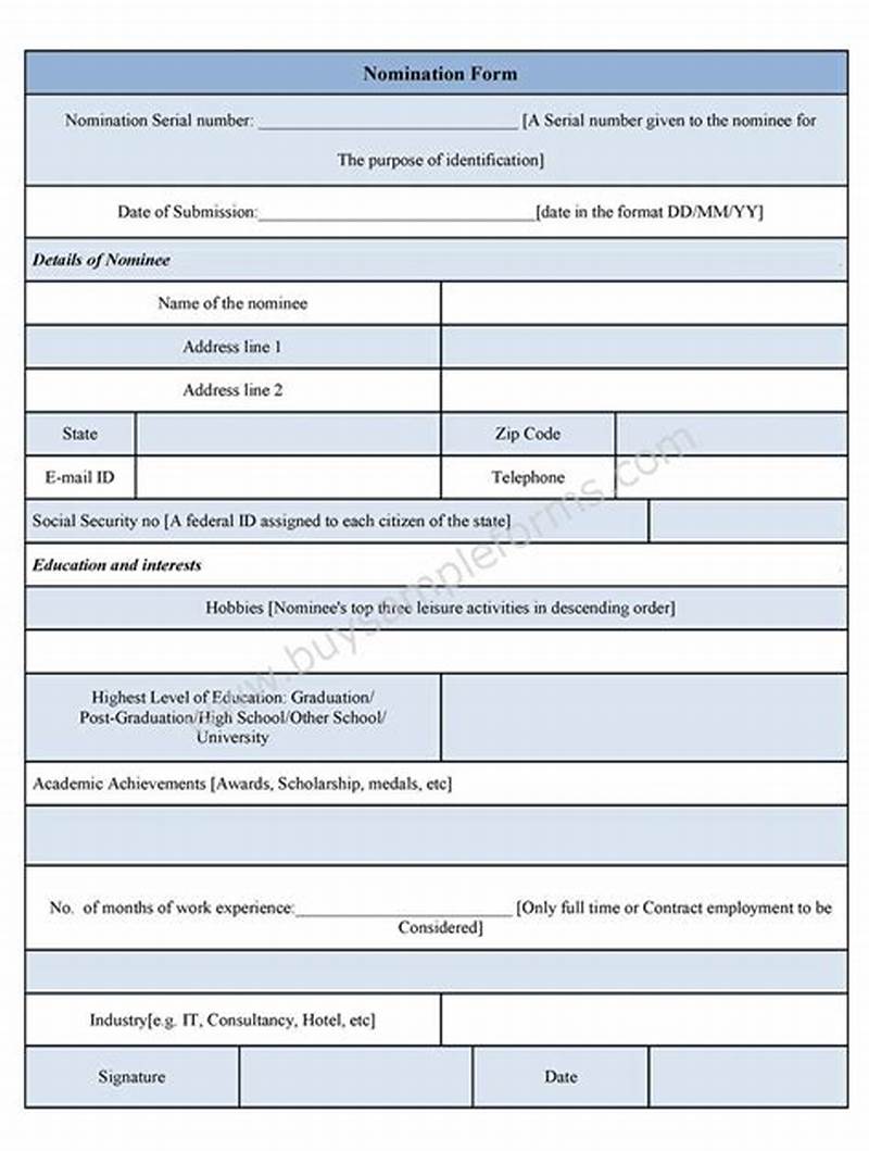 Example Nomination Form