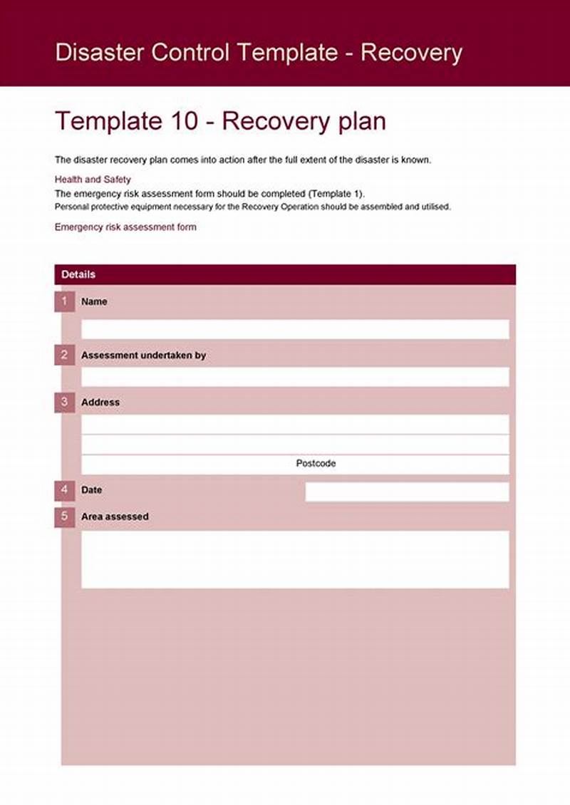 Example Of Disaster Recovery Plan Template