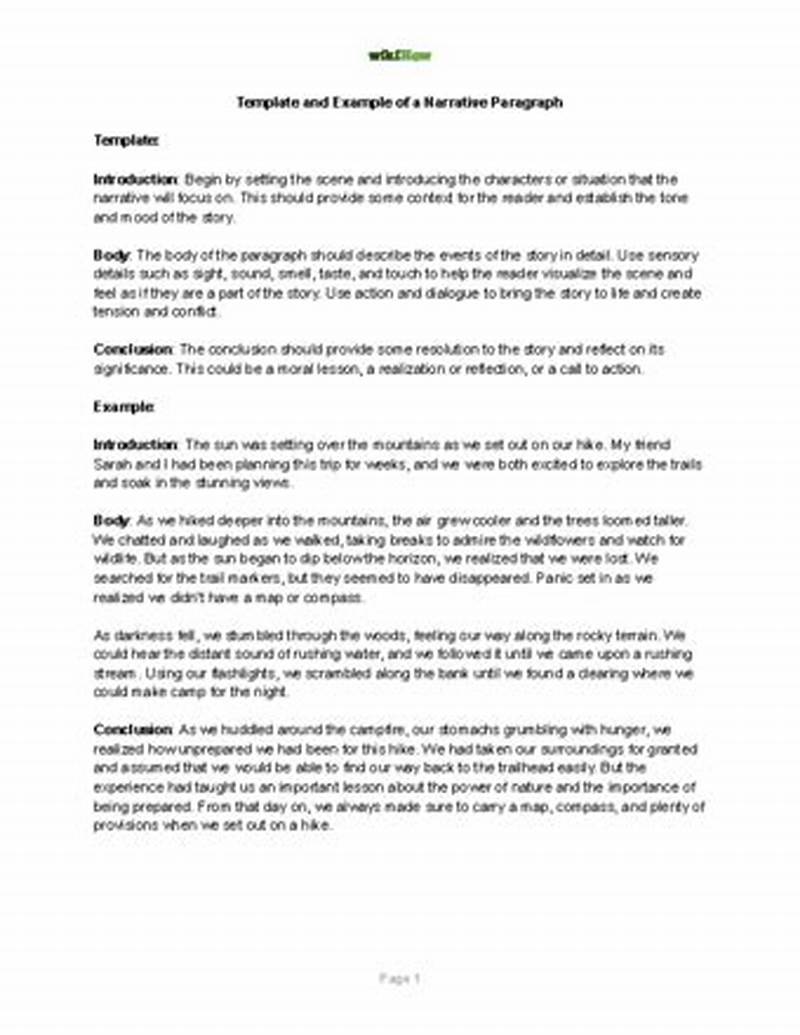 Example Of Narration In Paragraph Form