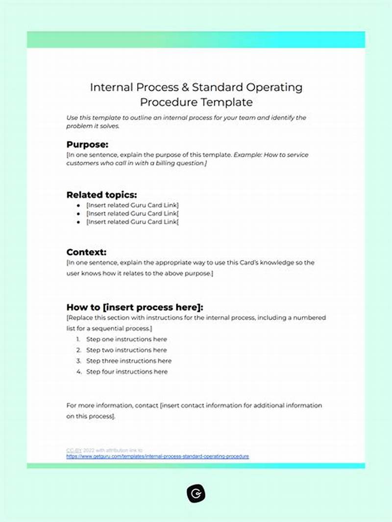 Example Of Standard Operating Procedures Template