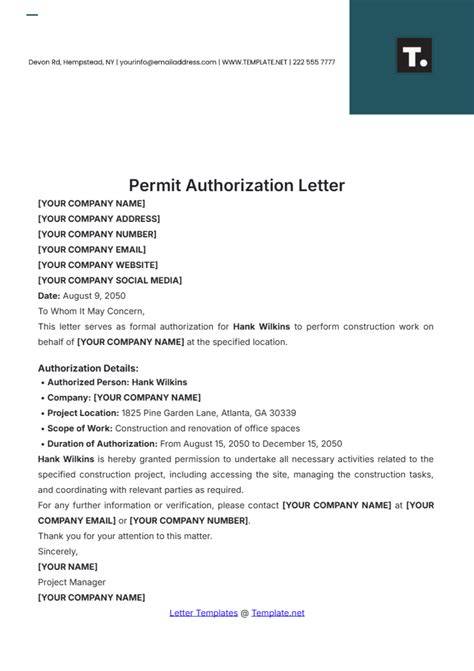 Example of Training Permit Letter