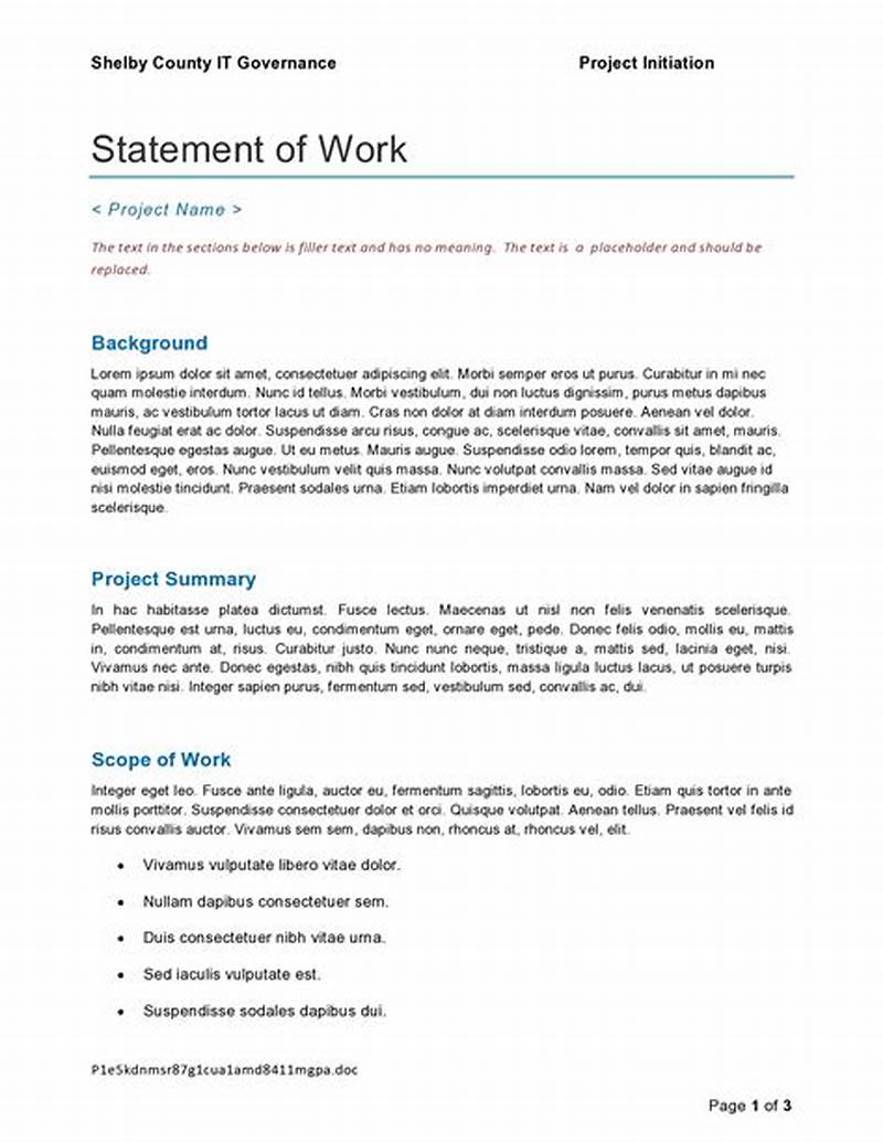 Example Statement Of Work Template