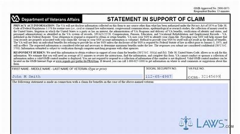 Example Va Claim Support Statement