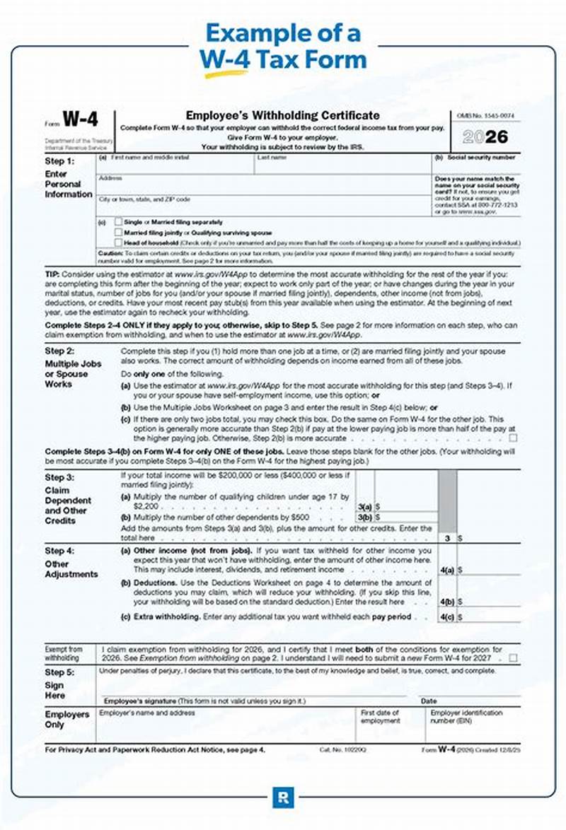 Example W-4 Form For Single
