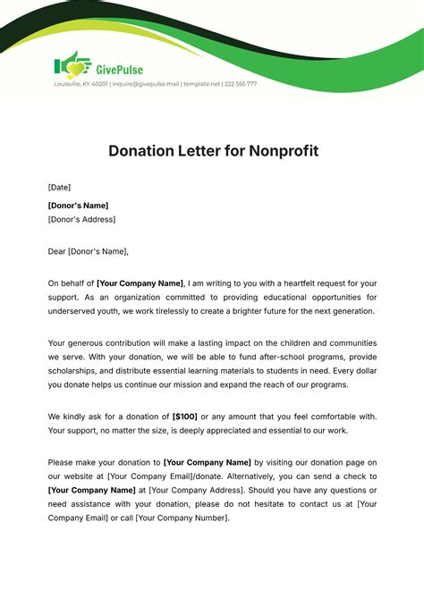 Contoh Surat Pengajuan Donasi Hadiah untuk Yayasan Nirlaba