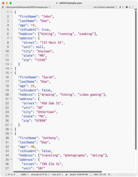 Contoh Penggunaan JSON