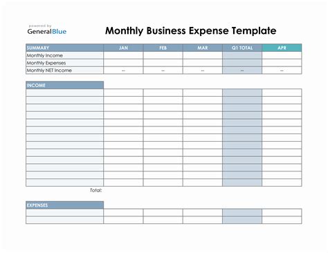 Excel Business Expense Template