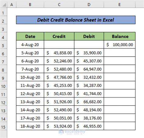 Excel Debit Credit Running Balance Template Download