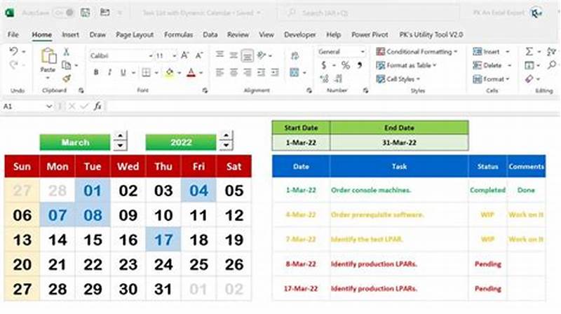 Excel Dynamic Calendar With Events