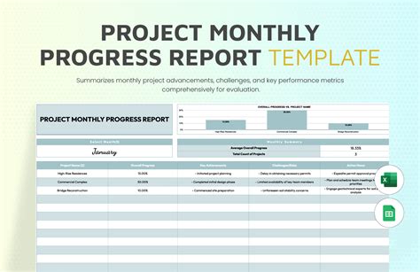 Excel Project Progress Report Template