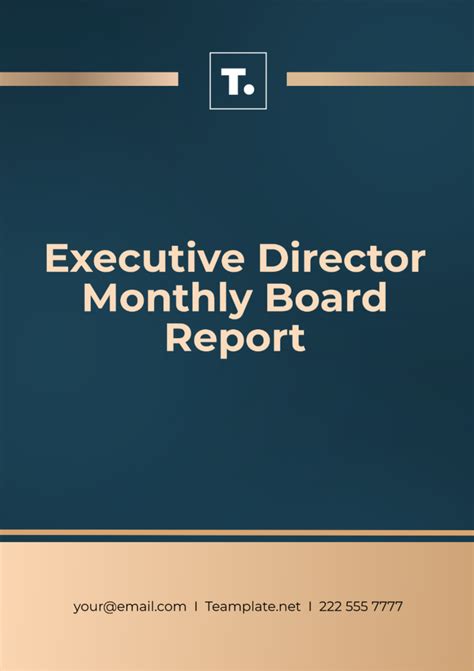 Executive Director Board Report Template