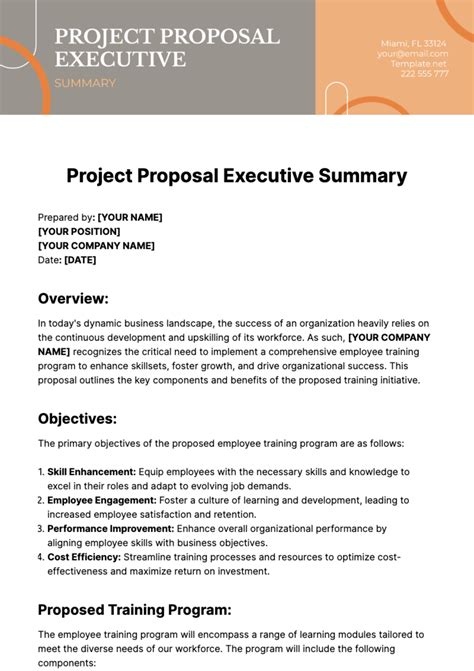 Executive Summary Proposal Template