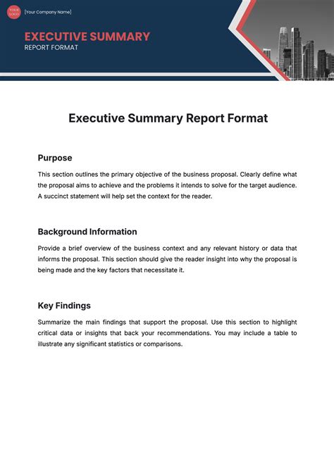 Executive Summary Report Template