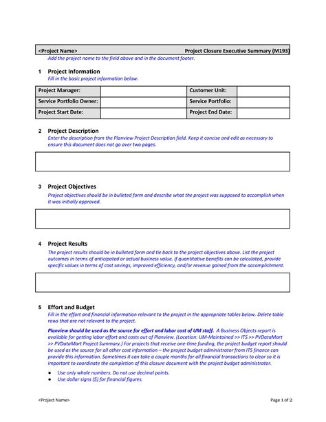 Executive Summary Template