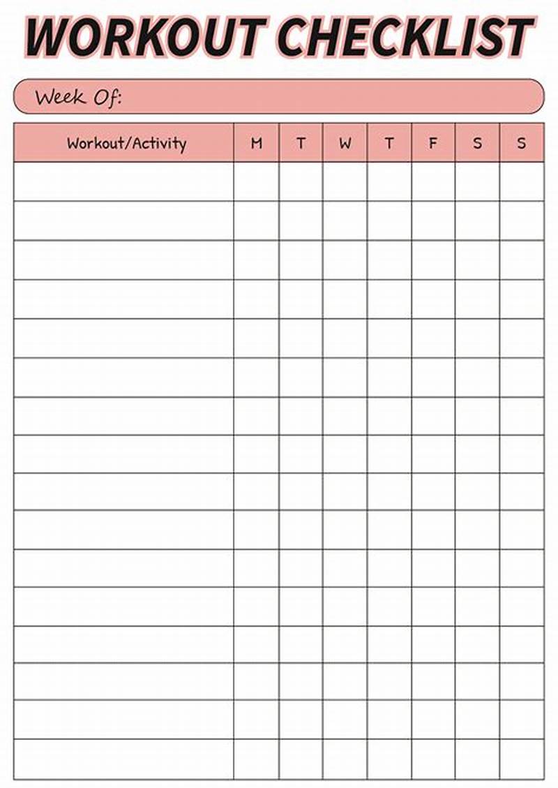 Exercise Checklist Printable