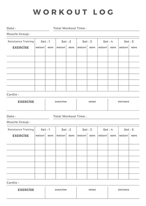 Exercise Workout Template