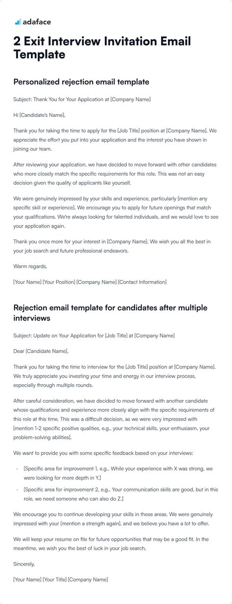 Exit Interview Invitation