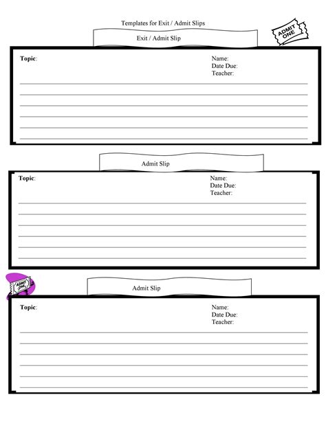 Exit Slip Template