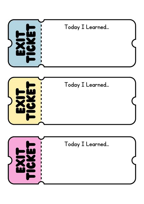 Exit Ticket Template