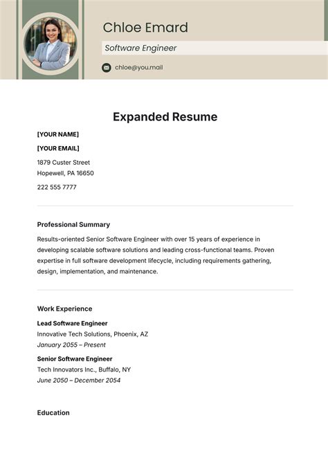 Expanded Resume Template