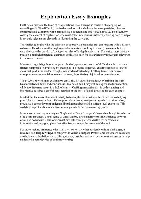 Explanation examples