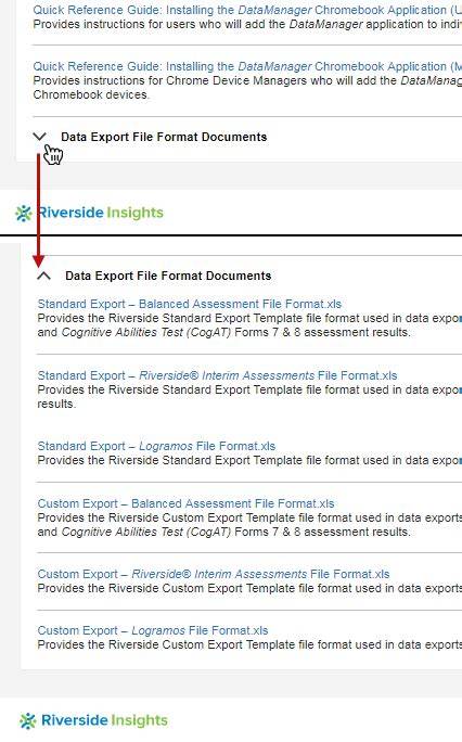 Export File Format Page