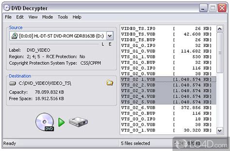 Extract Tracks DVD Decrypter