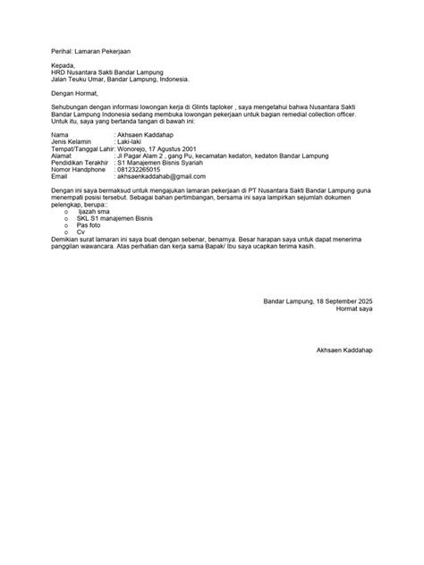 FAQ Seputar Surat Lamaran NSS