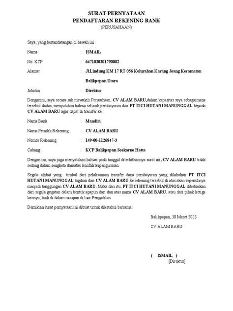 FAQ Surat Pernyataan Bank