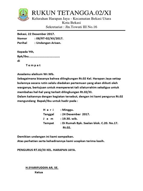 FAQ kop surat RT